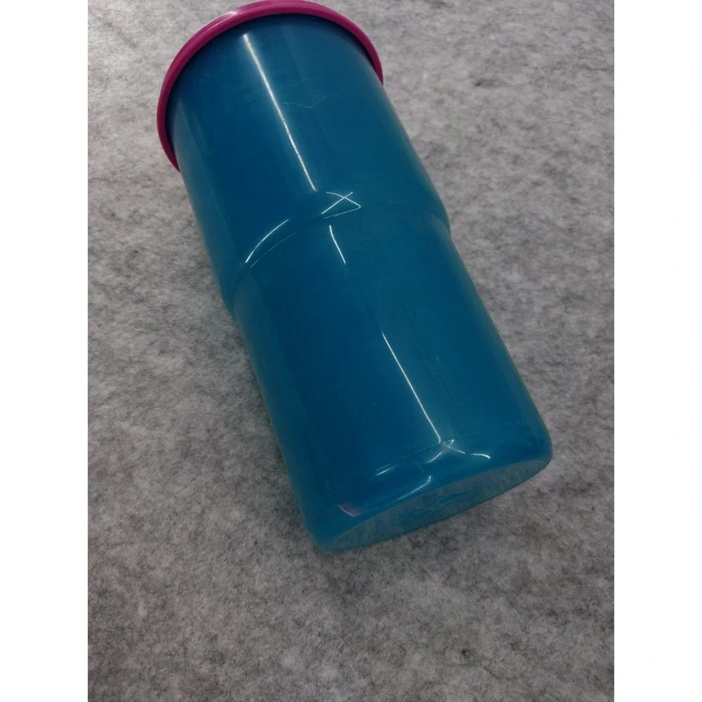 vtg 90s Tupperware Thirst Quake Teal/Purple‎ Drink Tumbler W/Lid & Carry Bag